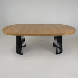 Zestaw jadalniany RIVA - Stół okrągły rozkładany, lamele S62 METAL 100/200 + 4 krzesła K95 szare