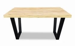 Stół rozkładany LOFT prostokątny 140/240 S55-L-V METAL - blat dąb craft złoty, nogi czarne metalowe