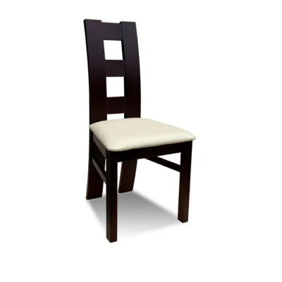 Krzesło drewniane K42 siedzisko białe - szkielet wenge