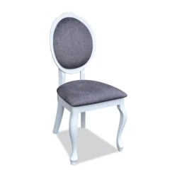 Eleganckie krzesło w stylu glamour K76 szare - nogi białe